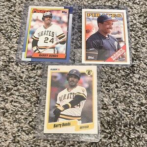 Topps/Fleer Barry Bonds Baseball Cards Card Lot 3 Pittsburgh Pirates Vintage